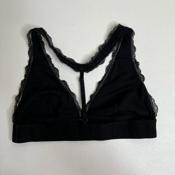 Pink Victorias Secret Black Lace Bralette Racer Halter T Back Women Size Small - Picture 9 of 16